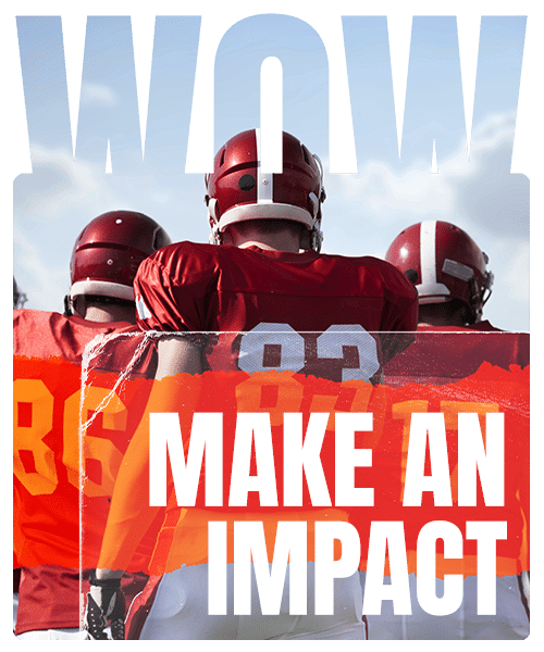 3 NFL players stood, text says, make an Impact