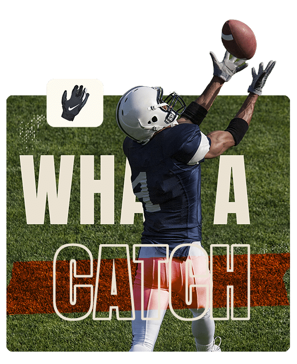 American Football player trying to catch a ball