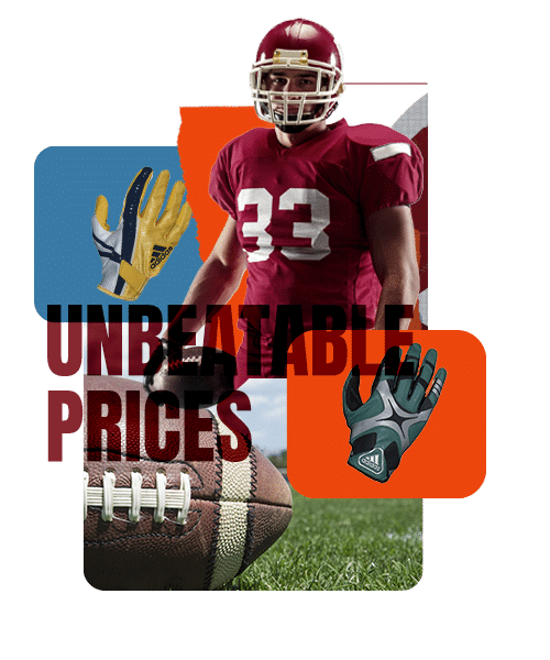 NFL player collage, with text that says, unbeatable prices